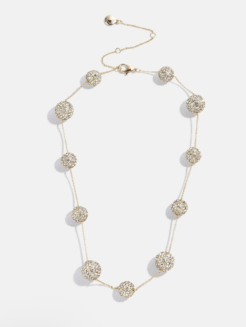 BaubleBar Gold Necklace with Silver Beaded Spheres